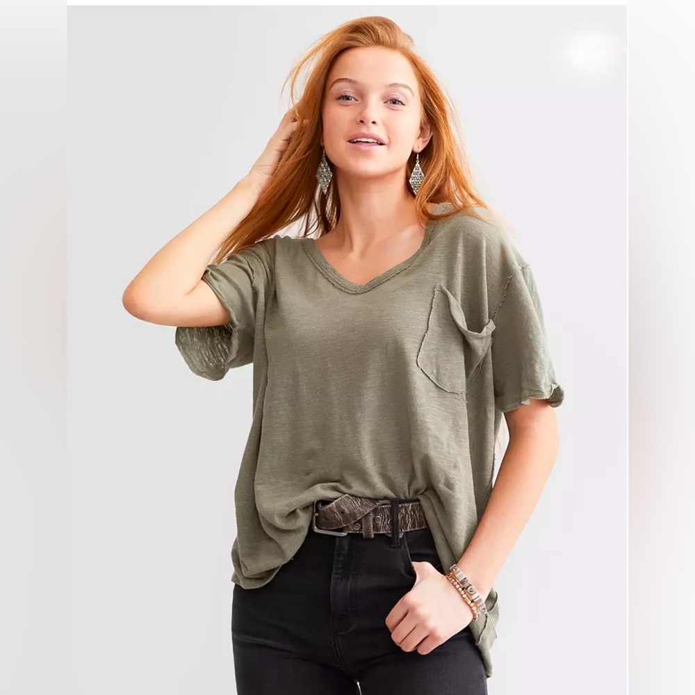 Free People Women’s All I Need Oversized  Tee in Dried Basil - Small